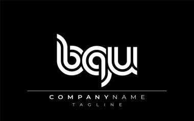 BQU Yaratıcı Eşsiz Modern Harf Logosu Tasarımı. Benzersiz bir harf dizaynına sahip stilize logo, soyut minimalist estetik ve modern cazibe sunar.