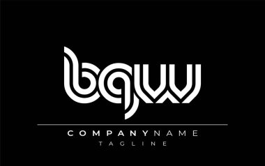 BQW Yaratıcı Eşsiz Modern Harf Logosu Tasarımı. Benzersiz bir harf dizaynına sahip stilize logo, soyut minimalist estetik ve modern cazibe sunar.