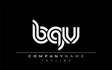 BQV Yaratıcı Eşsiz Modern Harf Logosu Tasarımı. Benzersiz bir harf dizaynına sahip stilize logo, soyut minimalist estetik ve modern cazibe sunar.