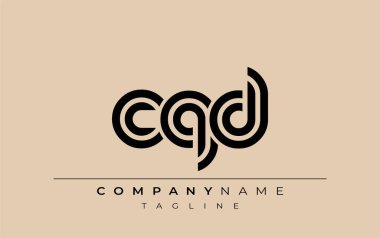 CQD Yaratıcı Eşsiz Modern Harf Logosu Tasarımı. Benzersiz bir harf dizaynına sahip stilize logo, soyut minimalist estetik ve modern cazibe sunar.
