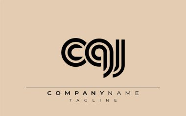 CQJ Yaratıcı Eşsiz Modern Harf Logosu Tasarımı. Benzersiz bir harf dizaynına sahip stilize logo, soyut minimalist estetik ve modern cazibe sunar.