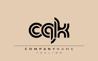 CQK Yaratıcı Eşsiz Modern Harf Logosu Tasarımı. Benzersiz bir harf dizaynına sahip stilize logo, soyut minimalist estetik ve modern cazibe sunar.