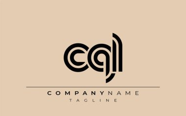 CQL Yaratıcı Eşsiz Modern Harf Logosu Tasarımı. Benzersiz bir harf dizaynına sahip stilize logo, soyut minimalist estetik ve modern cazibe sunar.