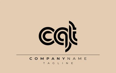 CQT Yaratıcı Eşsiz Modern Harf Logosu Tasarımı. Benzersiz bir harf dizaynına sahip stilize logo, soyut minimalist estetik ve modern cazibe sunar.