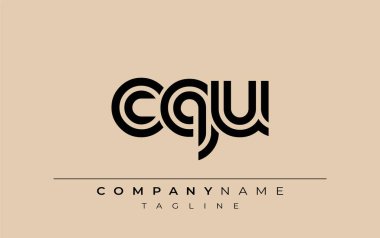 CQU Yaratıcı Eşsiz Modern Harf Logosu Tasarımı. Benzersiz bir harf dizaynına sahip stilize logo, soyut minimalist estetik ve modern cazibe sunar.