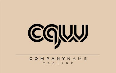 CQW Yaratıcı Eşsiz Modern Harf Logosu Tasarımı. Benzersiz bir harf dizaynına sahip stilize logo, soyut minimalist estetik ve modern cazibe sunar.
