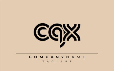 CQX Yaratıcı Eşsiz Modern Harf Logosu Tasarımı. Benzersiz bir harf dizaynına sahip stilize logo, soyut minimalist estetik ve modern cazibe sunar.