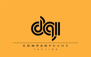 DQI Yaratıcı Eşsiz Modern Harf Logosu Tasarımı. Benzersiz bir harf dizaynına sahip stilize logo, soyut minimalist estetik ve modern cazibe sunar.