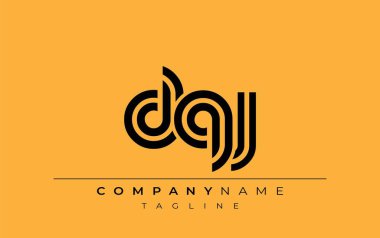 DQJ Yaratıcı Eşsiz Modern Harf Logosu Tasarımı. Benzersiz bir harf dizaynına sahip stilize logo, soyut minimalist estetik ve modern cazibe sunar.