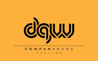 DQW Yaratıcı Eşsiz Modern Harf Logosu Tasarımı. Benzersiz bir harf dizaynına sahip stilize logo, soyut minimalist estetik ve modern cazibe sunar.
