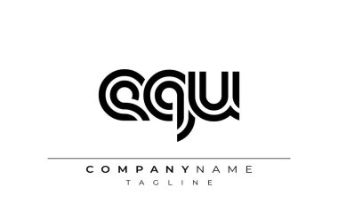 EQU Yaratıcı Eşsiz Modern Harf Logosu Tasarımı. Benzersiz bir harf dizaynına sahip stilize logo, soyut minimalist estetik ve modern cazibe sunar.