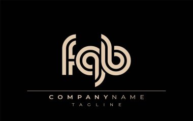 FQB Yaratıcı Eşsiz Modern Harf Logosu Tasarımı. Benzersiz bir harf dizaynına sahip stilize logo, soyut minimalist estetik ve modern cazibe sunar.