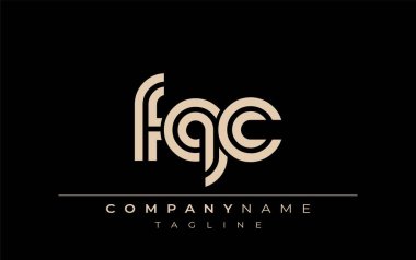 FQC Yaratıcı Eşsiz Modern Harf Logosu Tasarımı. Benzersiz bir harf dizaynına sahip stilize logo, soyut minimalist estetik ve modern cazibe sunar.