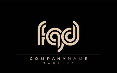 FQD Yaratıcı Eşsiz Modern Harf Logosu Tasarımı. Benzersiz bir harf dizaynına sahip stilize logo, soyut minimalist estetik ve modern cazibe sunar.