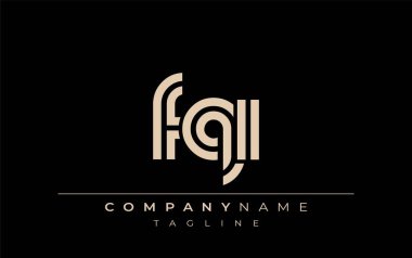 FQI Yaratıcı Eşsiz Modern Harf Logosu Tasarımı. Benzersiz bir harf dizaynına sahip stilize logo, soyut minimalist estetik ve modern cazibe sunar.