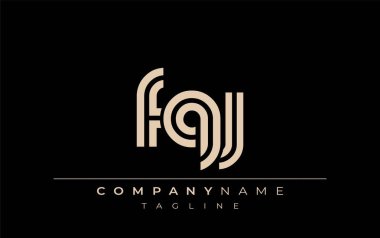 FQJ Yaratıcı Eşsiz Modern Harf Logosu Tasarımı. Benzersiz bir harf dizaynına sahip stilize logo, soyut minimalist estetik ve modern cazibe sunar.
