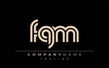 FQM Yaratıcı Eşsiz Modern Harf Logosu Tasarımı. Benzersiz bir harf dizaynına sahip stilize logo, soyut minimalist estetik ve modern cazibe sunar.