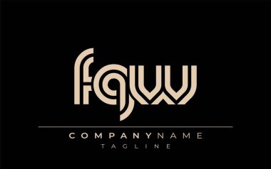 FQW Yaratıcı Eşsiz Modern Harf Logosu Tasarımı. Benzersiz bir harf dizaynına sahip stilize logo, soyut minimalist estetik ve modern cazibe sunar.