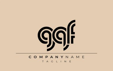 GQF Yaratıcı Eşsiz Modern Harf Logosu Tasarımı. Benzersiz bir harf dizaynına sahip stilize logo, soyut minimalist estetik ve modern cazibe sunar.