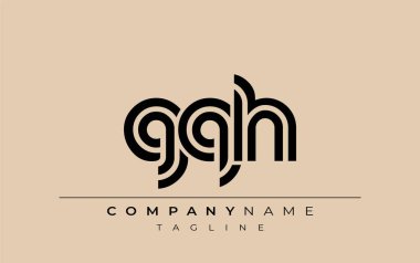GQH Yaratıcı Eşsiz Modern Harf Logosu Tasarımı. Benzersiz bir harf dizaynına sahip stilize logo, soyut minimalist estetik ve modern cazibe sunar.