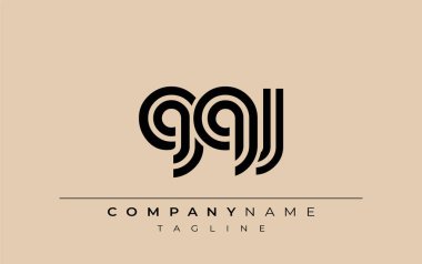 GQJ Yaratıcı Eşsiz Modern Harf Logosu Tasarımı. Benzersiz bir harf dizaynına sahip stilize logo, soyut minimalist estetik ve modern cazibe sunar.