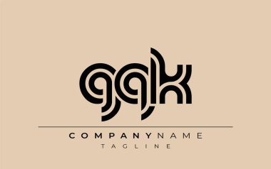 GQK Yaratıcı Eşsiz Modern Harf Logosu Tasarımı. Benzersiz bir harf dizaynına sahip stilize logo, soyut minimalist estetik ve modern cazibe sunar.