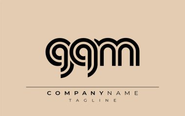 GQM Yaratıcı Eşsiz Modern Harf Logosu Tasarımı. Benzersiz bir harf dizaynına sahip stilize logo, soyut minimalist estetik ve modern cazibe sunar.