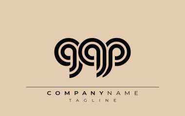 GQP Yaratıcı Eşsiz Modern Harf Logosu Tasarımı. Benzersiz bir harf dizaynına sahip stilize logo, soyut minimalist estetik ve modern cazibe sunar.