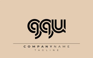 GQU Yaratıcı Eşsiz Modern Harf Logosu Tasarımı. Benzersiz bir harf dizaynına sahip stilize logo, soyut minimalist estetik ve modern cazibe sunar.