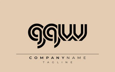 GQW Yaratıcı Eşsiz Modern Harf Logosu Tasarımı. Benzersiz bir harf dizaynına sahip stilize logo, soyut minimalist estetik ve modern cazibe sunar.
