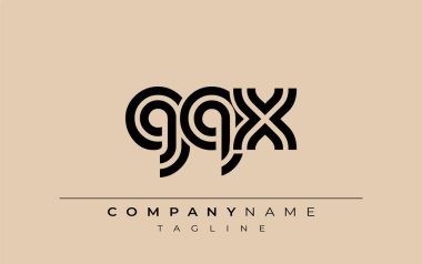 GQX Yaratıcı Eşsiz Modern Harf Logosu Tasarımı. Benzersiz bir harf dizaynına sahip stilize logo, soyut minimalist estetik ve modern cazibe sunar.