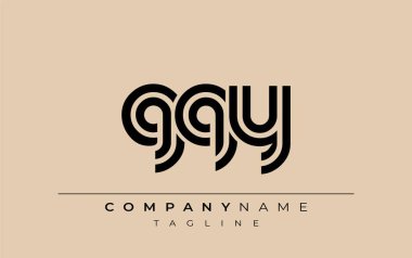 GQY Yaratıcı Eşsiz Modern Harf Logosu Tasarımı. Benzersiz bir harf dizaynına sahip stilize logo, soyut minimalist estetik ve modern cazibe sunar.