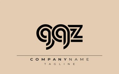 GQZ Yaratıcı Eşsiz Modern Harf Logosu Tasarımı. Benzersiz bir harf dizaynına sahip stilize logo, soyut minimalist estetik ve modern cazibe sunar.