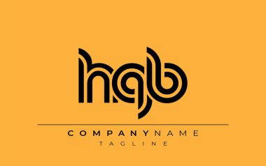 HQB Yaratıcı Eşsiz Modern Harf Logosu Tasarımı. Benzersiz bir harf tasarımı içeren stilize logo,