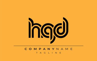 HQD Yaratıcı Eşsiz Modern Harf Logosu Tasarımı. Benzersiz bir harf dizaynına sahip stilize logo, soyut minimalist estetik ve modern cazibe sunar.