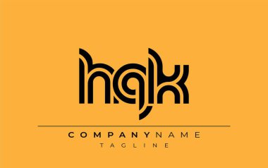 HQK Yaratıcı Eşsiz Modern Harf Logosu Tasarımı. Benzersiz bir harf dizaynına sahip stilize logo, soyut minimalist estetik ve modern cazibe sunar.