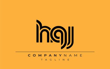 HQJ Yaratıcı Eşsiz Modern Harf Logosu Tasarımı. Benzersiz bir harf dizaynına sahip stilize logo, soyut minimalist estetik ve modern cazibe sunar.