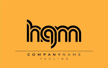 HQM Yaratıcı Eşsiz Modern Harf Logosu Tasarımı. Benzersiz bir harf dizaynına sahip stilize logo, soyut minimalist estetik ve modern cazibe sunar.