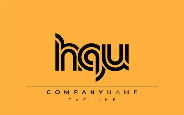 HQU Yaratıcı Eşsiz Modern Harf Logosu Tasarımı. Benzersiz bir harf dizaynına sahip stilize logo, soyut minimalist estetik ve modern cazibe sunar.