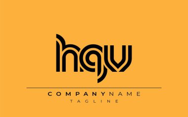 HQV Yaratıcı Eşsiz Modern Harf Logosu Tasarımı. Benzersiz bir harf dizaynına sahip stilize logo, soyut minimalist estetik ve modern cazibe sunar.