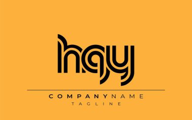 HQY Yaratıcı Eşsiz Modern Harf Logosu Tasarımı. Benzersiz bir harf dizaynına sahip stilize logo, soyut minimalist estetik ve modern cazibe sunar.