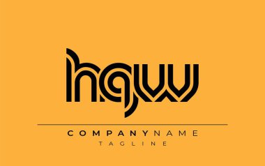 HQW Yaratıcı Eşsiz Modern Harf Logosu Tasarımı. Benzersiz bir harf dizaynına sahip stilize logo, soyut minimalist estetik ve modern cazibe sunar.