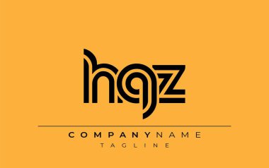 HQZ Yaratıcı Eşsiz Modern Harf Logosu Tasarımı. Benzersiz bir harf dizaynına sahip stilize logo, soyut minimalist estetik ve modern cazibe sunar.