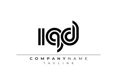 IQD Yaratıcı Eşsiz Modern Harf Logosu Tasarımı. Benzersiz bir harf dizaynına sahip stilize logo, soyut minimalist estetik ve modern cazibe sunar.