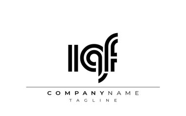 IQF Yaratıcı Eşsiz Modern Harf Logosu Tasarımı. Benzersiz bir harf dizaynına sahip stilize logo, soyut minimalist estetik ve modern cazibe sunar.