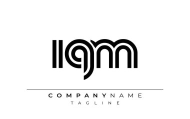 IQM Yaratıcı Eşsiz Modern Harf Logosu Tasarımı. Benzersiz bir harf dizaynına sahip stilize logo, soyut minimalist estetik ve modern cazibe sunar.