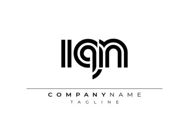 IQN Yaratıcı Eşsiz Modern Harf Logosu Tasarımı. Benzersiz bir harf dizaynına sahip stilize logo, soyut minimalist estetik ve modern cazibe sunar.