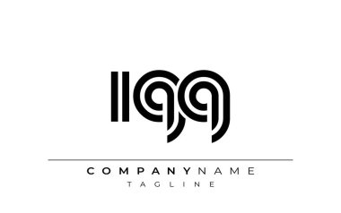 IQQ Yaratıcı Eşsiz Modern Harf Logosu Tasarımı. Benzersiz bir harf dizaynına sahip stilize logo, soyut minimalist estetik ve modern cazibe sunar.