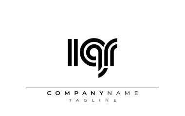 IQR Yaratıcı Eşsiz Modern Harf Logosu Tasarımı. Benzersiz bir harf dizaynına sahip stilize logo, soyut minimalist estetik ve modern cazibe sunar.