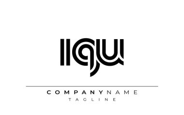 IQU Yaratıcı Eşsiz Modern Harf Logosu Tasarımı. Benzersiz bir harf dizaynına sahip stilize logo, soyut minimalist estetik ve modern cazibe sunar.